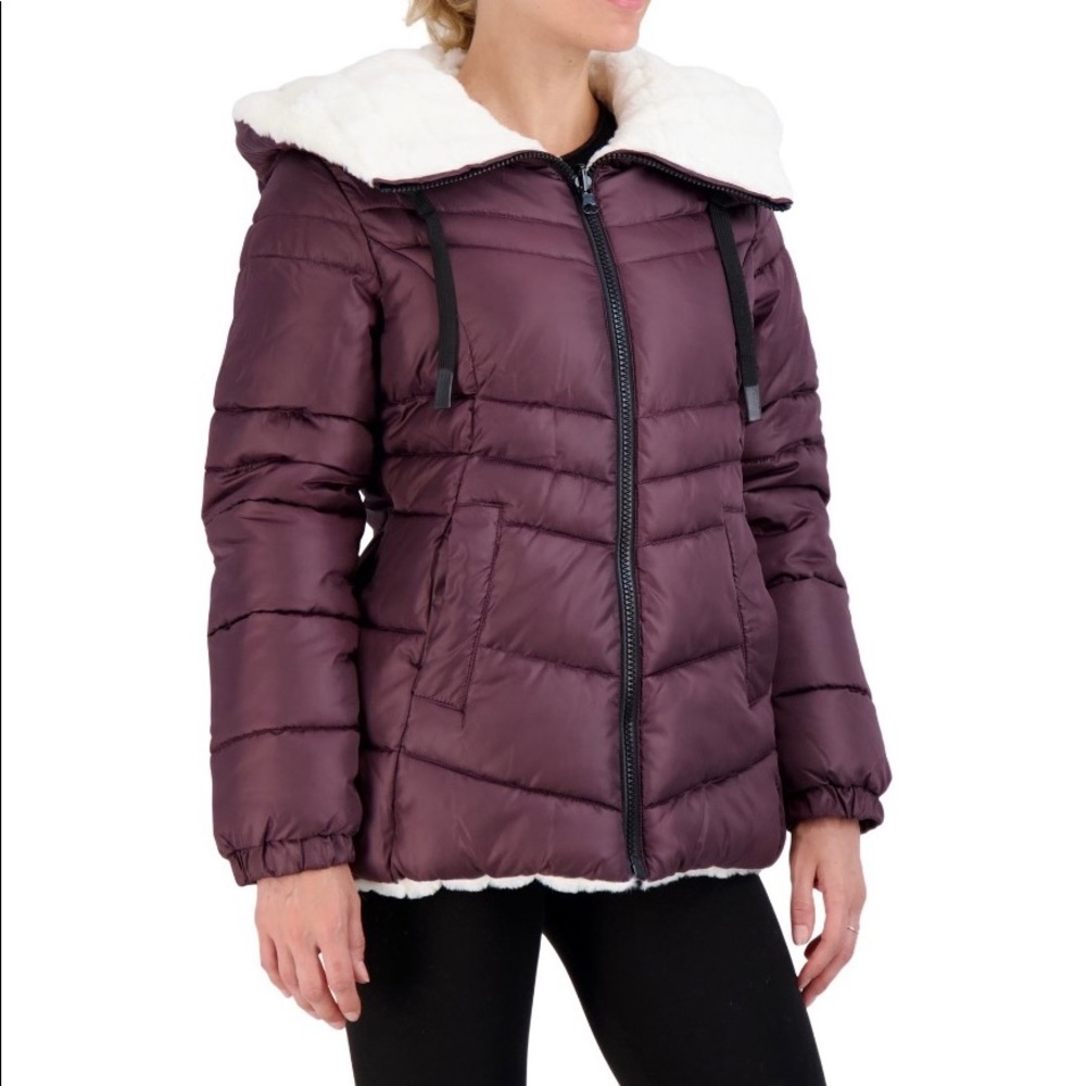 NWT Steve Madden Women’s Reversible Faux Fur Puffer Jacket Size: Women’s Medium